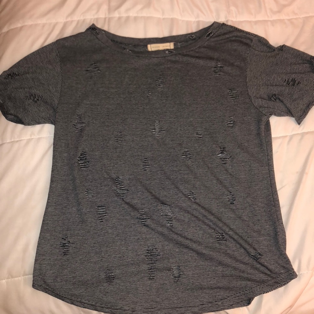 Striped hole Shirt. DONATING IN TWO DAYS!!!!
